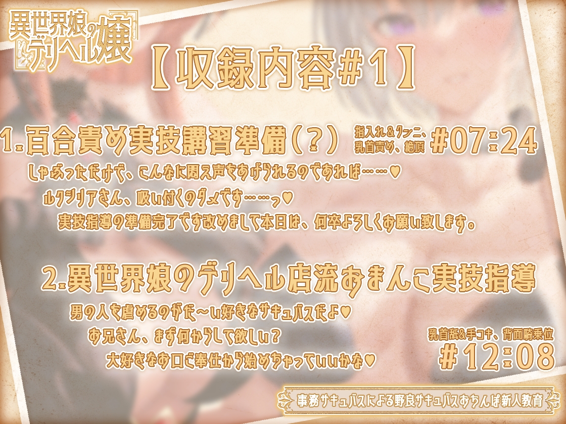 【トラック1フル公開中!】異世界娘のデリヘル嬢～事務サキュバスによる野良サキュバスおちんぽ新人教育【KU100】