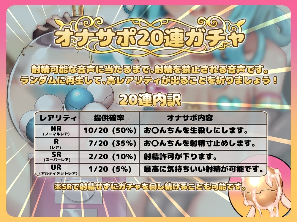 オナサポ20連ガチャ！ メ○ガキちゃんの言いなり