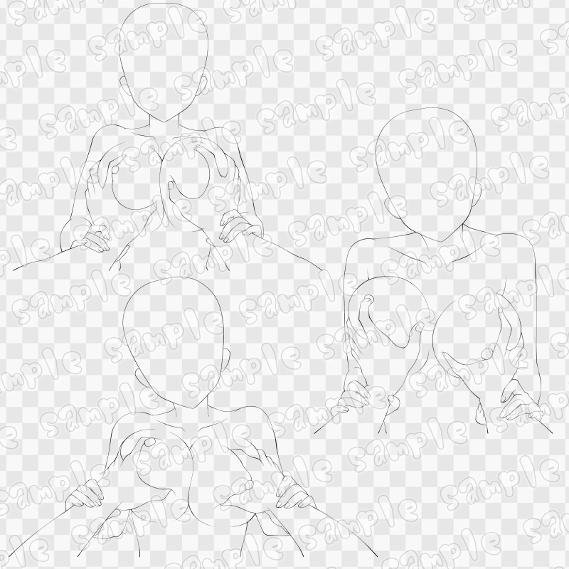 線画素材集[手]63