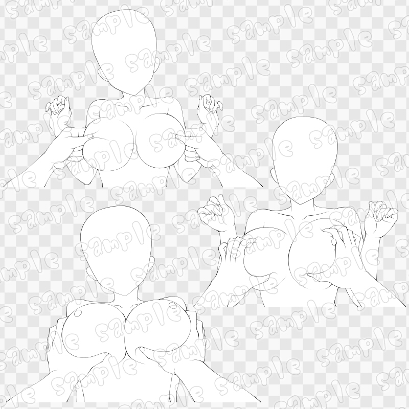 線画素材集[手]65