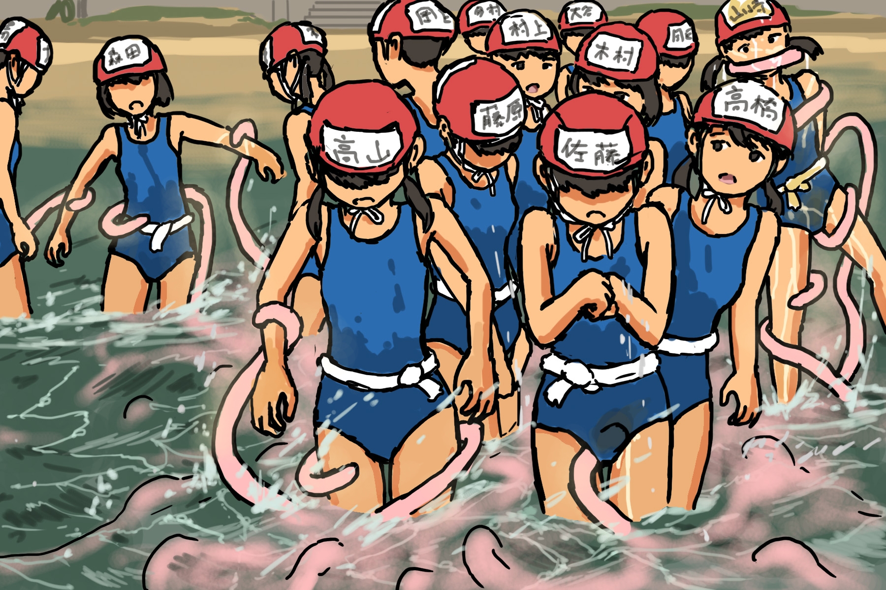 触手生物に襲われる女子生徒7