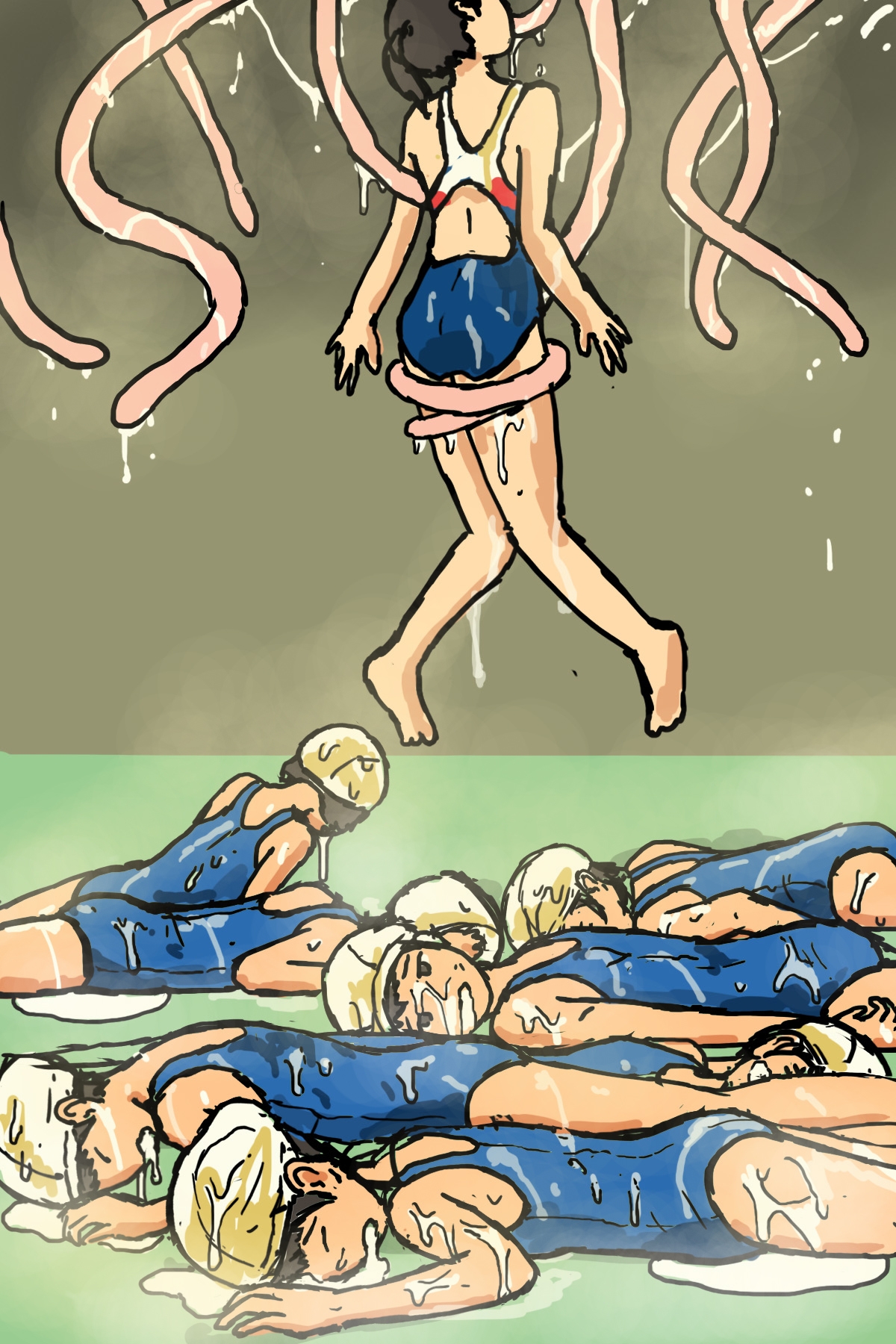 触手生物に襲われる女子生徒7