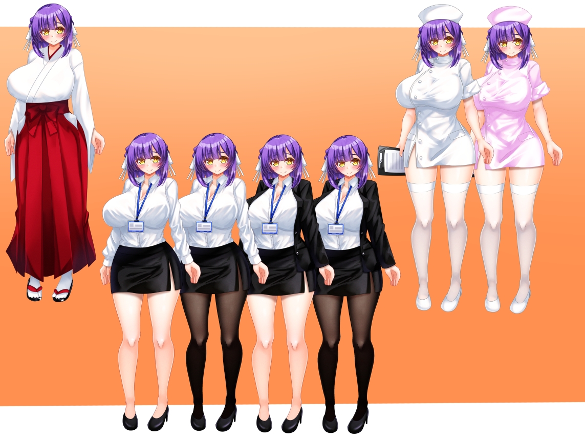 立ち絵素材 制服の女の子 HCGセット2