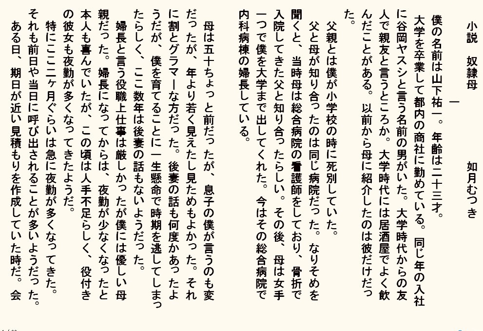 小説 母奴○