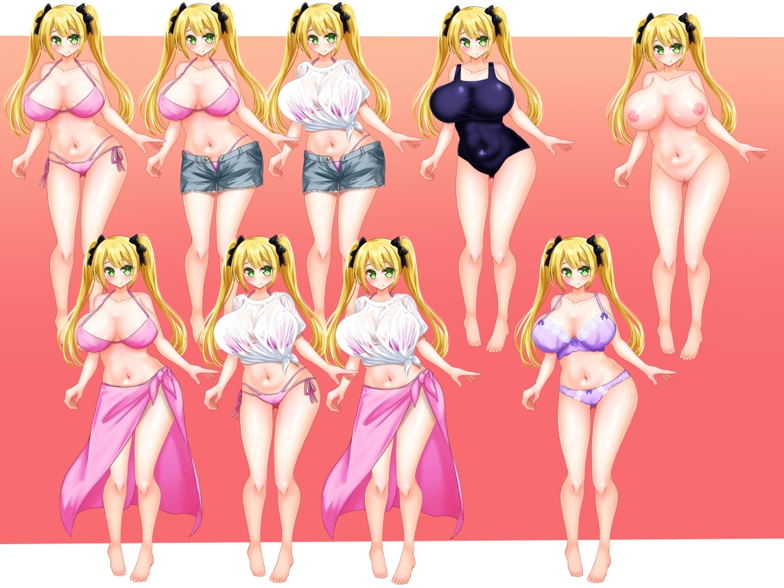 立ち絵素材 制服の女の子 HCGセット3