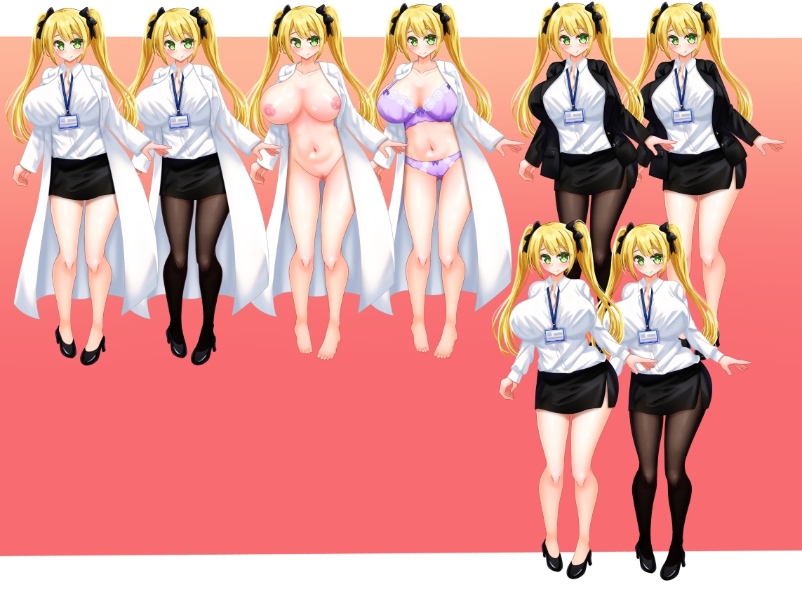 立ち絵素材 制服の女の子 HCGセット3