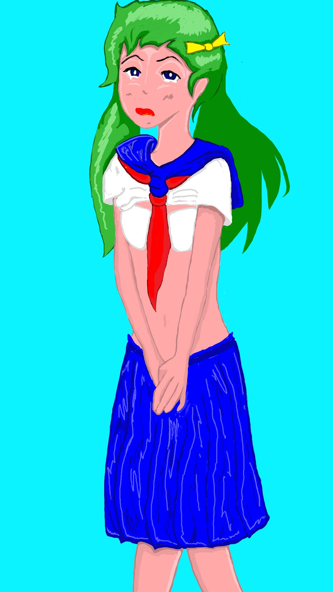 日焼けセーラー服ツインテール美少女ブロック崩し