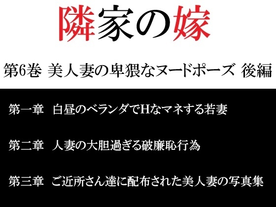 隣家の嫁 第6巻 美人妻の卑猥なヌードポーズ 後編