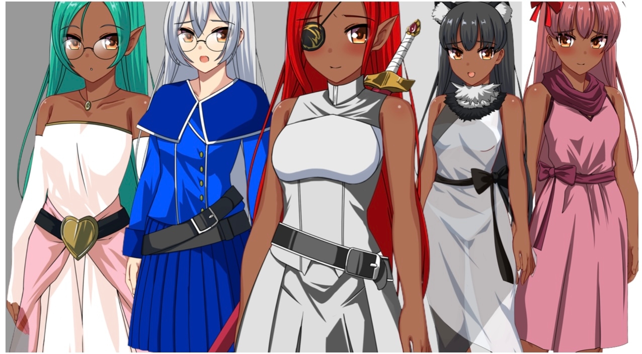 【フリー素材】ギルド系モブ(強気ロングヘアー) 【大容量の立ち絵&イラスト】