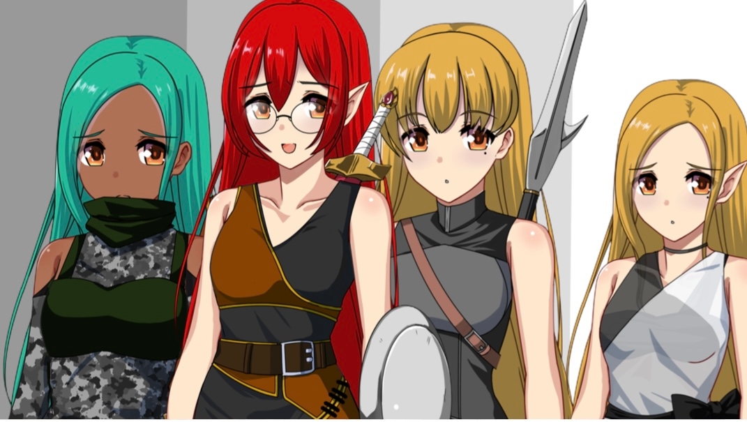 【フリー素材】ギルド系モブ(たれ目ロングヘアー) 【大容量の立ち絵&イラスト】