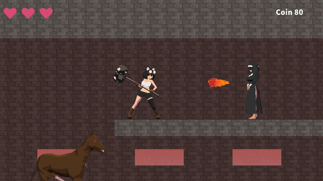 ハンマー少女がモンスターに犯されるゲーム