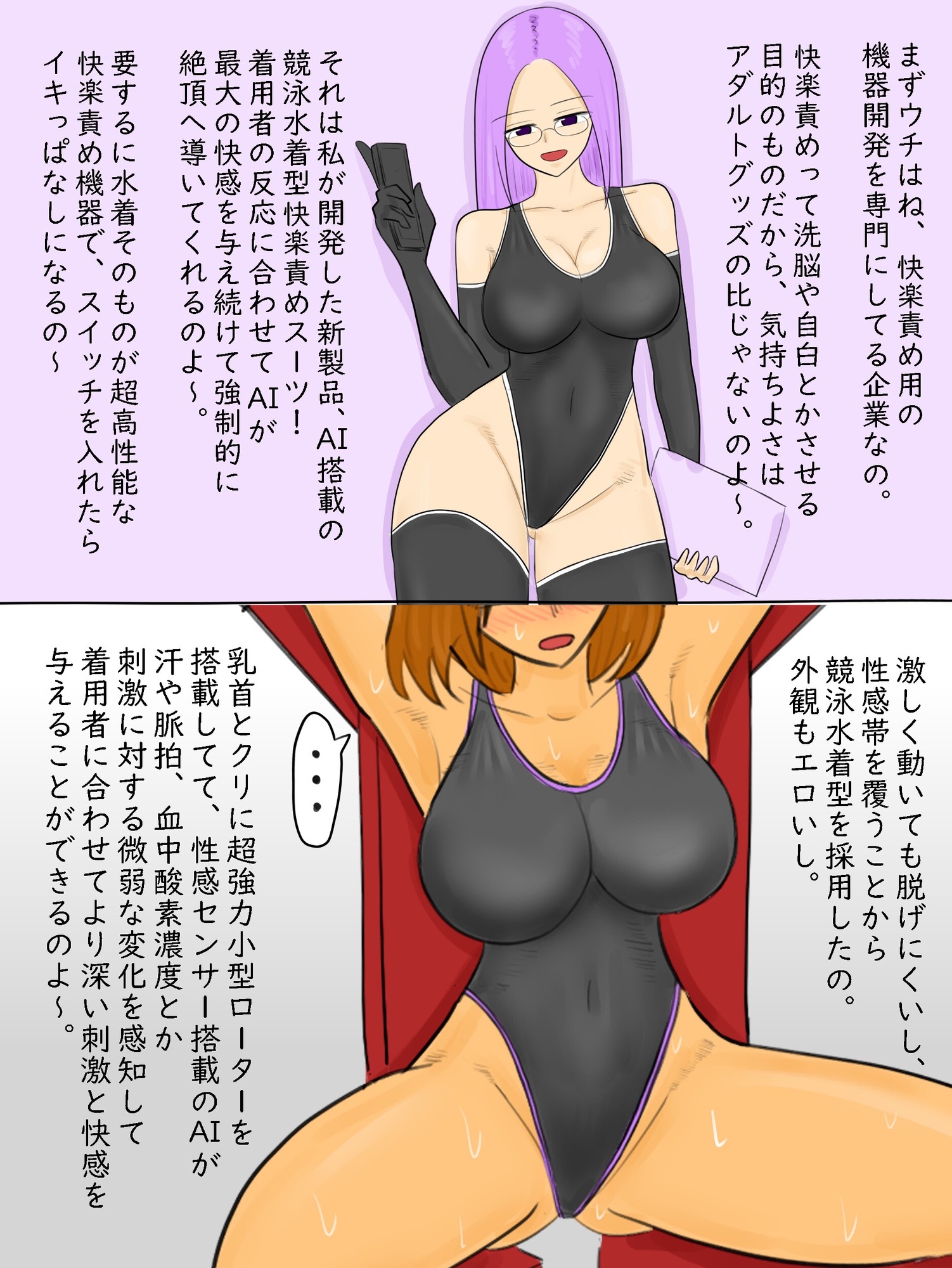 AI搭載ハイテク競泳水着で拘束&快楽責め実験