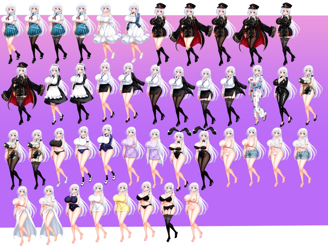 立ち絵素材 制服の女の子 HCGセット4