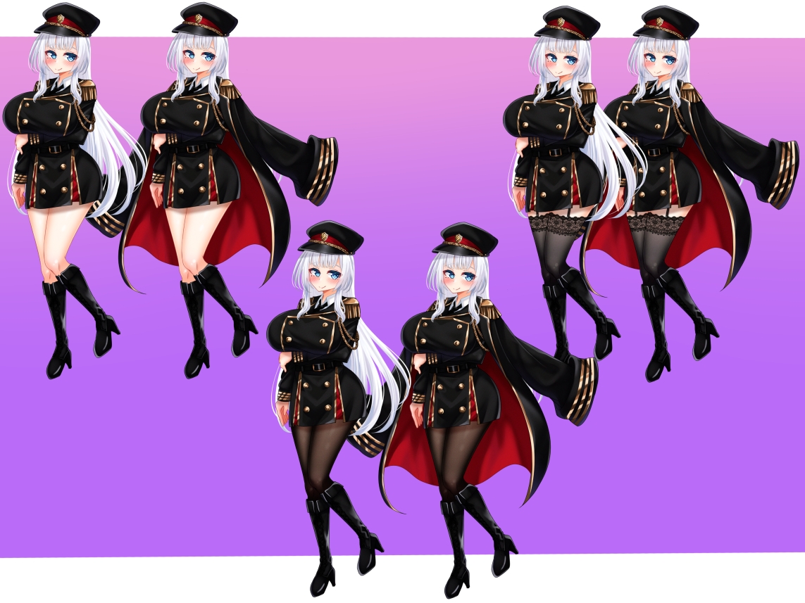 立ち絵素材 制服の女の子 HCGセット4