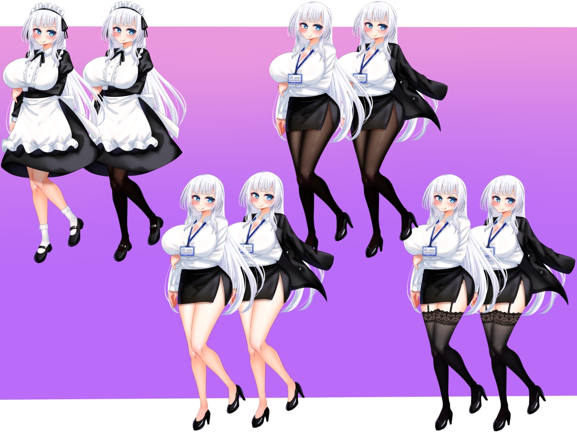 立ち絵素材 制服の女の子 HCGセット4