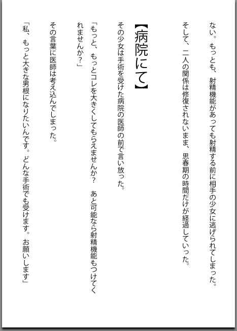 身体改造 - 男根少女 郁美の場合 -