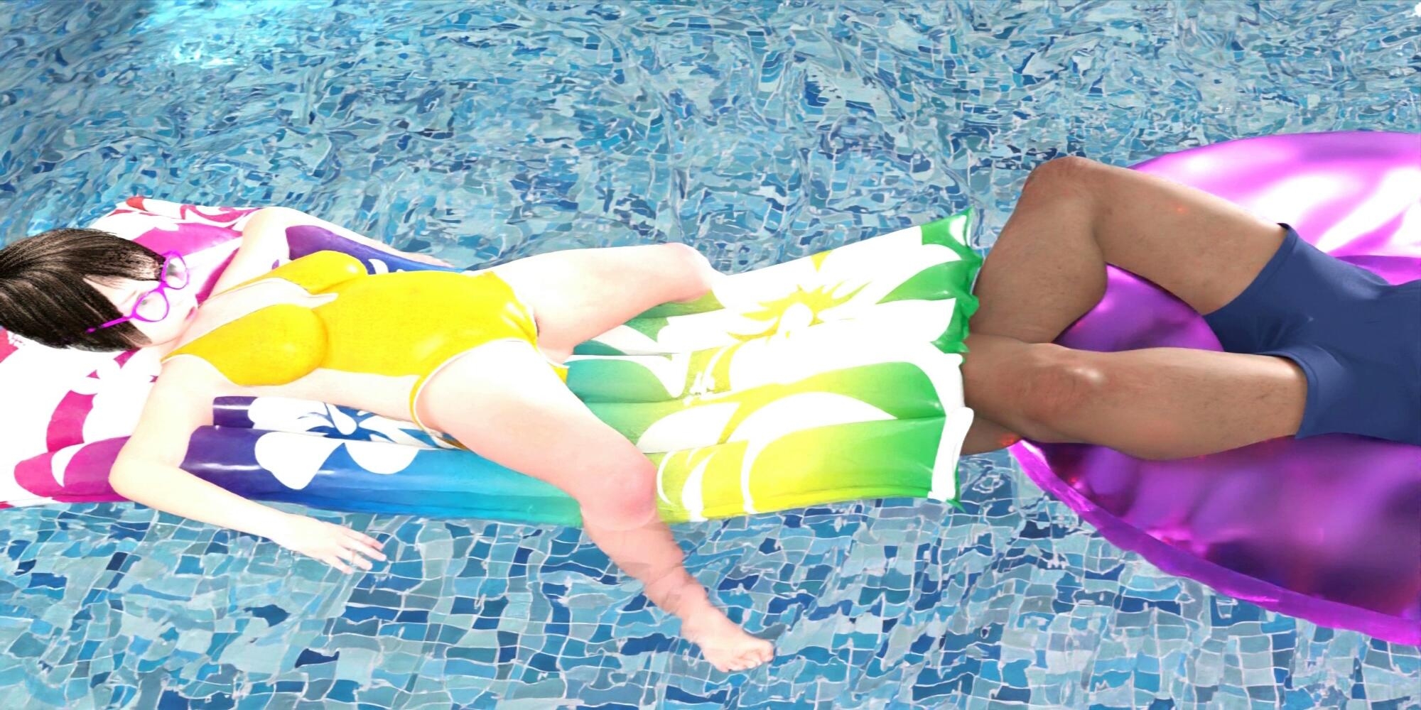 プールでおしっこをする