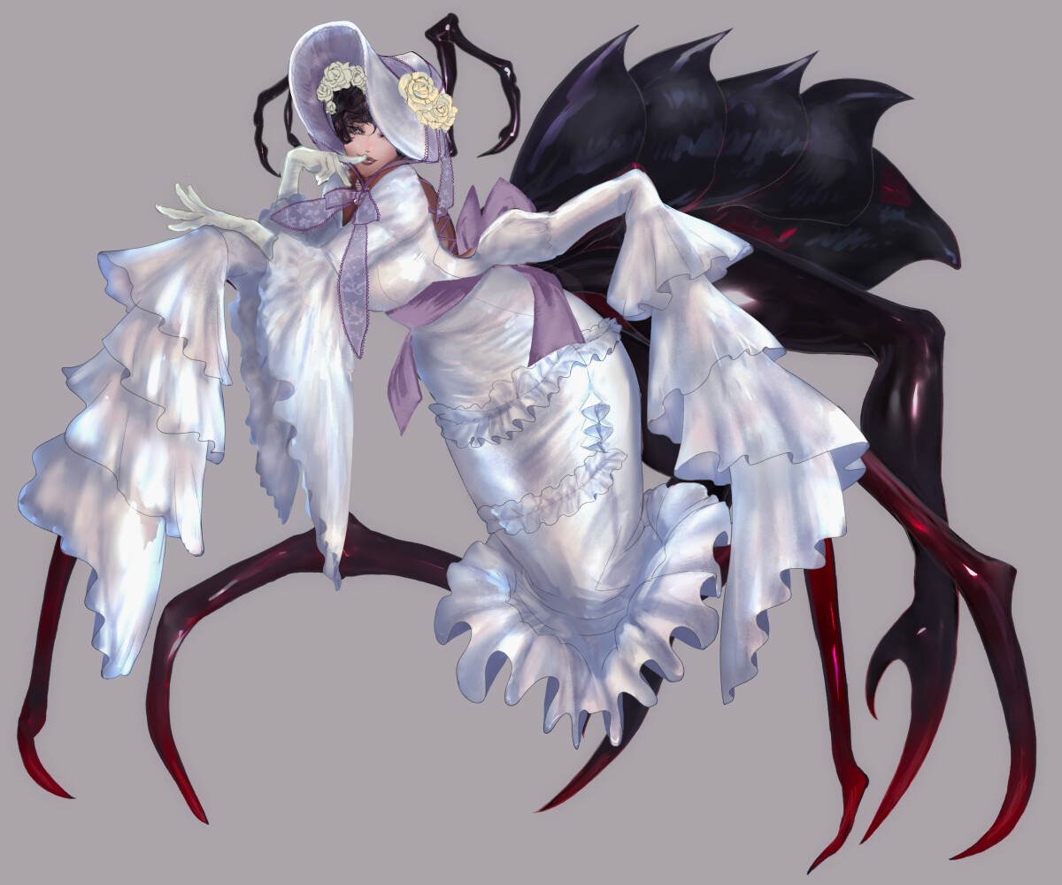 蜘蛛女アラクネ風立ち絵素材