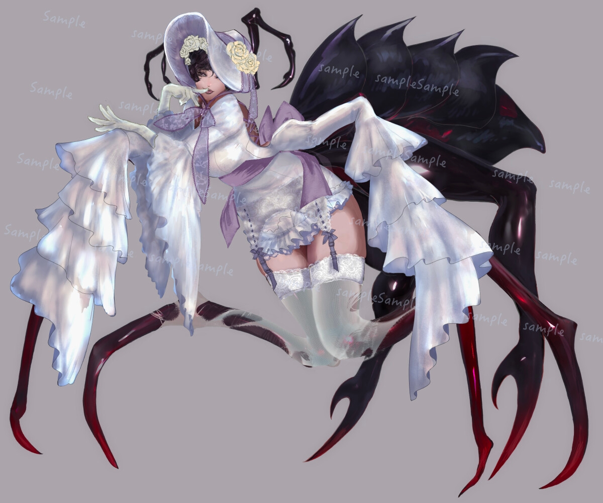 蜘蛛女アラクネ風立ち絵素材