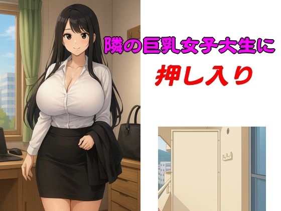 隣の巨乳女子大生に押し入り