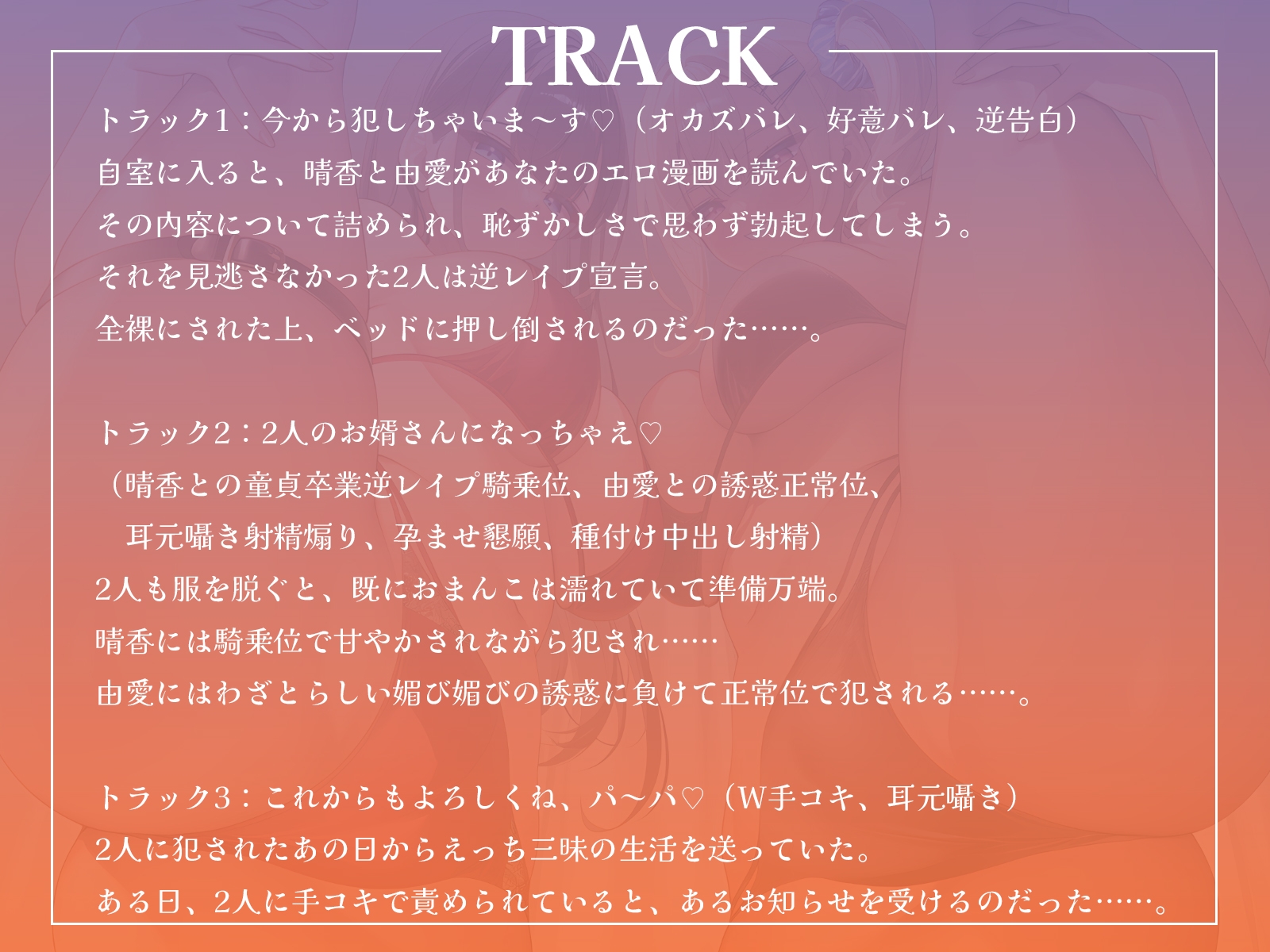 幼馴染ドスケベギャルと清楚ビッチギャルによるイチャあまハーレム3P逆レ○プ♪【KU100収録】