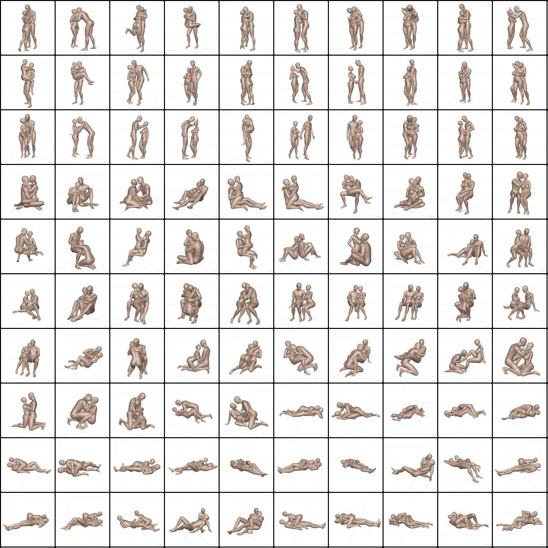 作画用のカップルポーズ集 イチャイチャ編