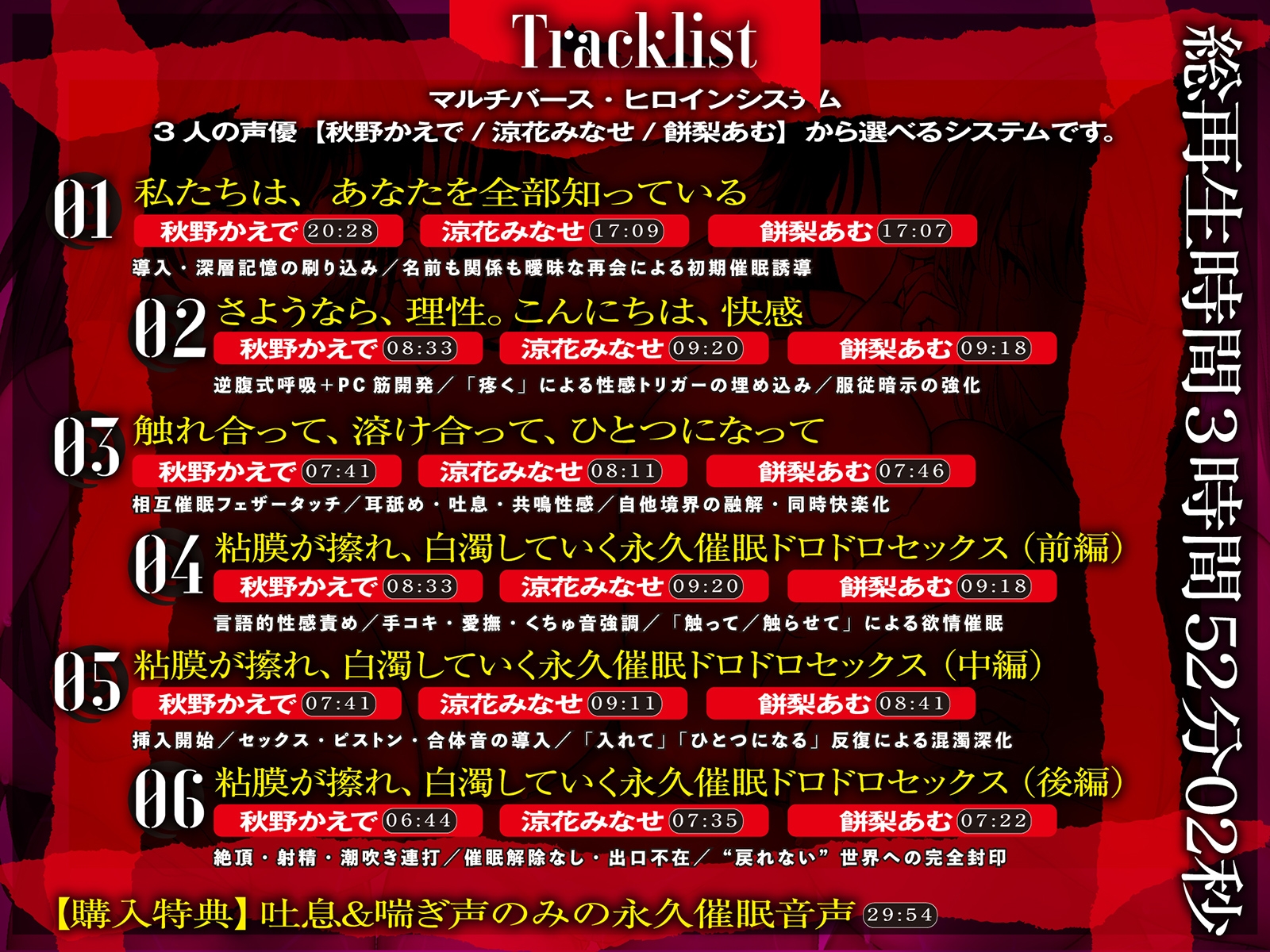 【⚠️催○解除なし⚠️】永・久・催・眠・三・重・奏【3声優による3バージョン収録】