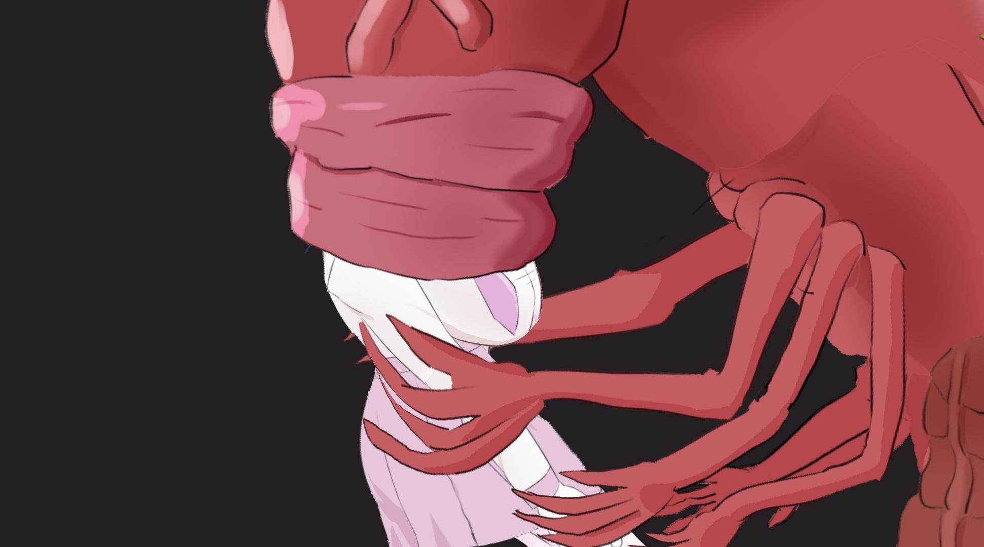 少女は幼魔の肉哺乳瓶