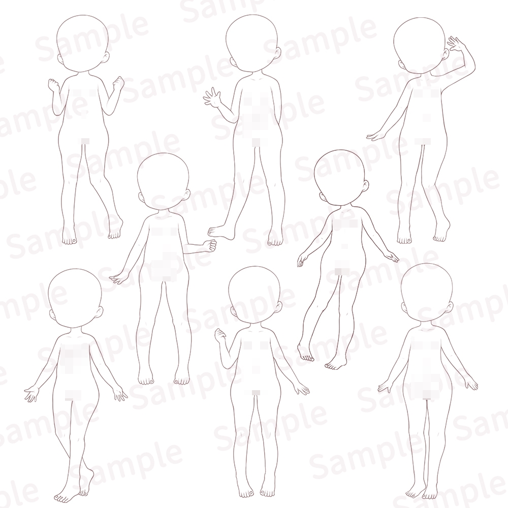 ○リ体型の立ち絵線画集1【R-18版】