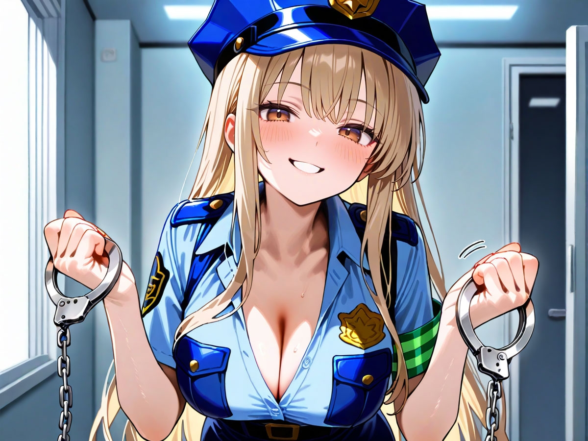 アナルを弄るのが大好きな美人警察官に手錠で拘束されて一晩中前立腺調教され続けた…