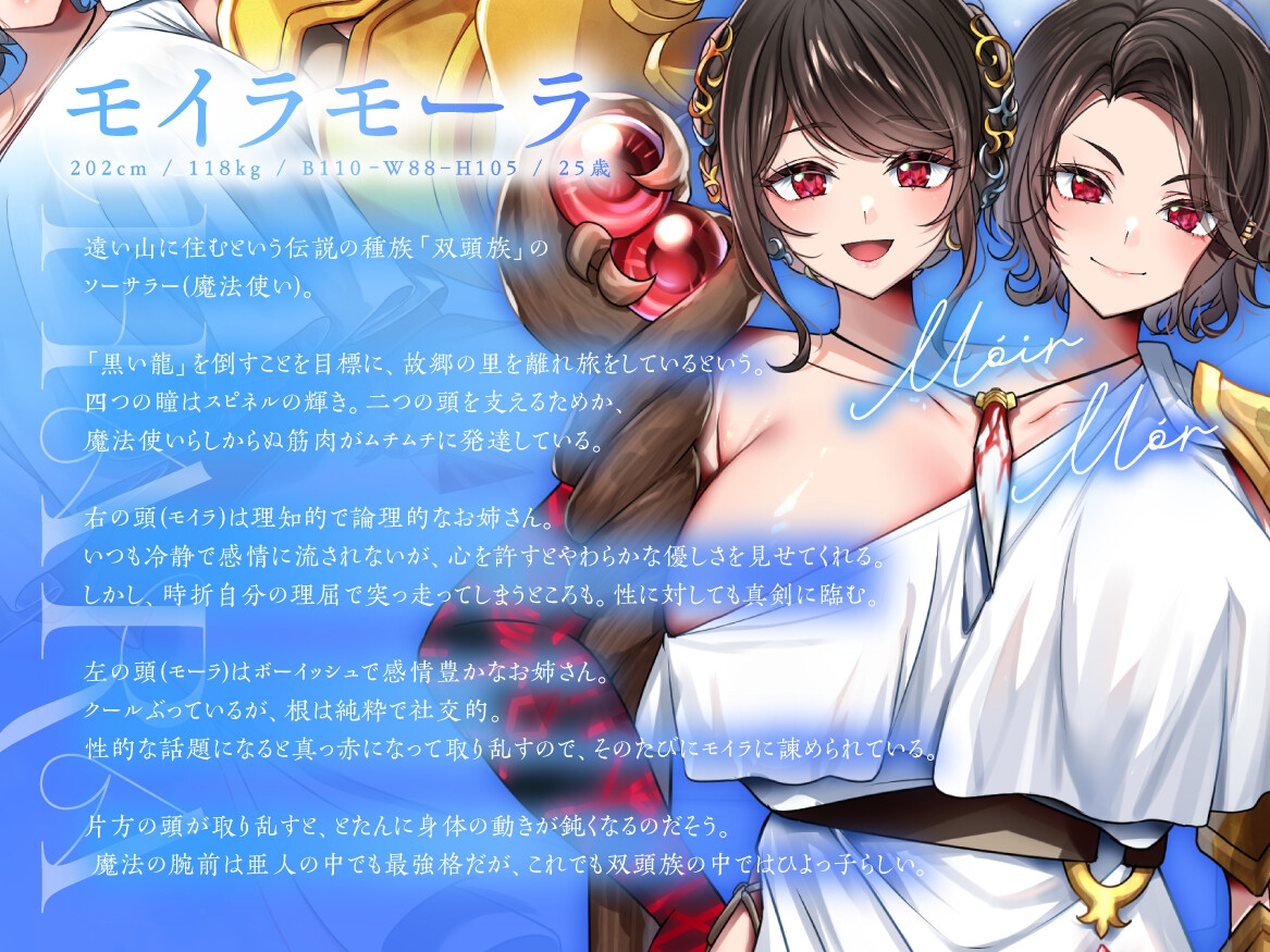 双頭族のソーサラーと、相当えっちな二人旅 ―体が一つで頭は二つな彼女との、唯一無二なカンケイ―