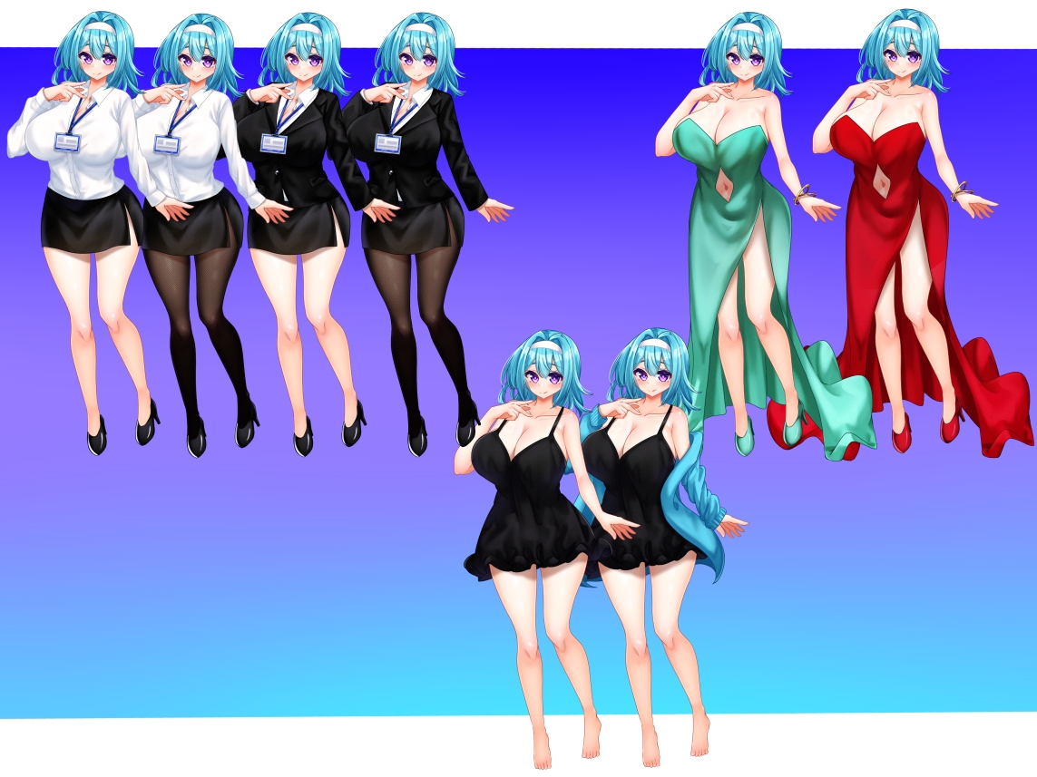 立ち絵素材 制服の女の子 HCGセット5