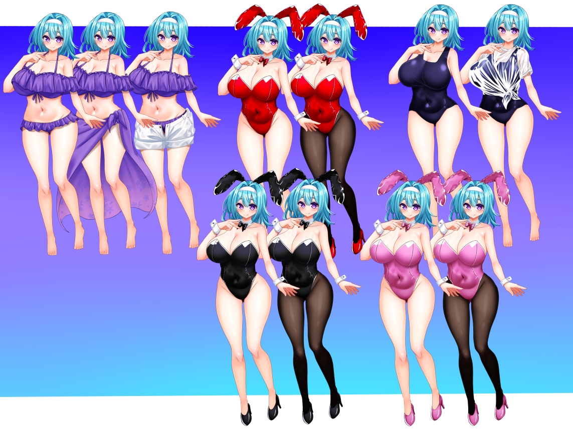 立ち絵素材 制服の女の子 HCGセット5