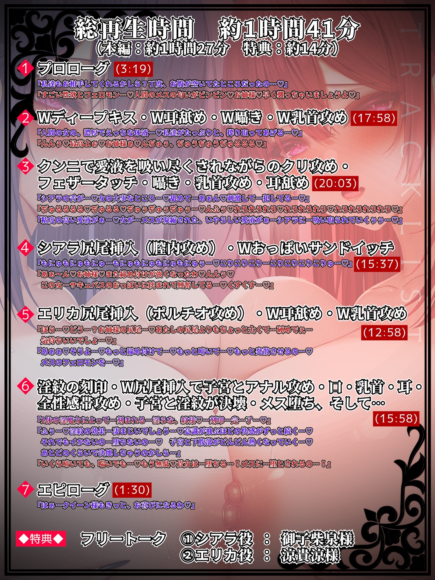 【KU100】『百合サキュバス姉妹』に襲われる貴女…2体の上級淫魔に抵抗不可能でレズレ〇プ…！?メス堕ち、そして…××堕ち！