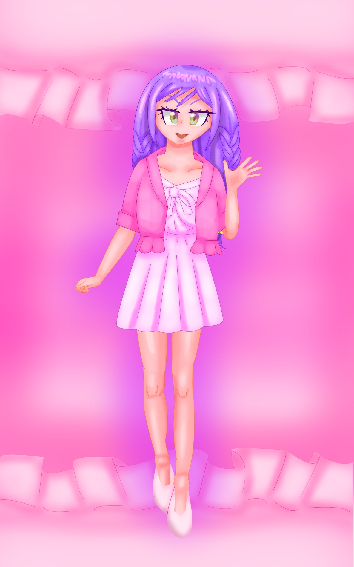 立ち絵素材23表情差分6種全裸差分つきピンクジャケットの女の子