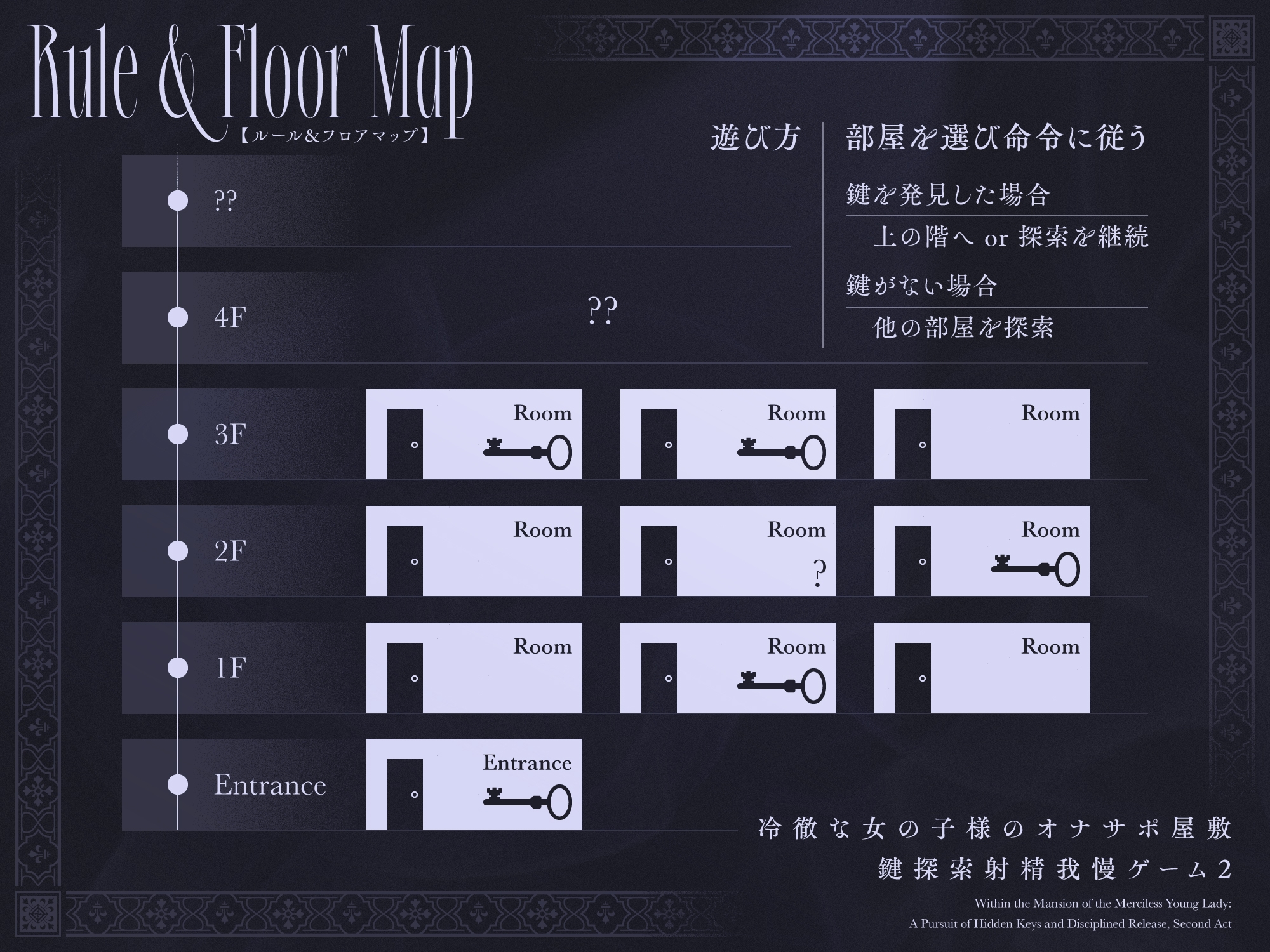 冷徹な女の子様のオナサポ屋敷 ～鍵探索射精我慢ゲーム2～