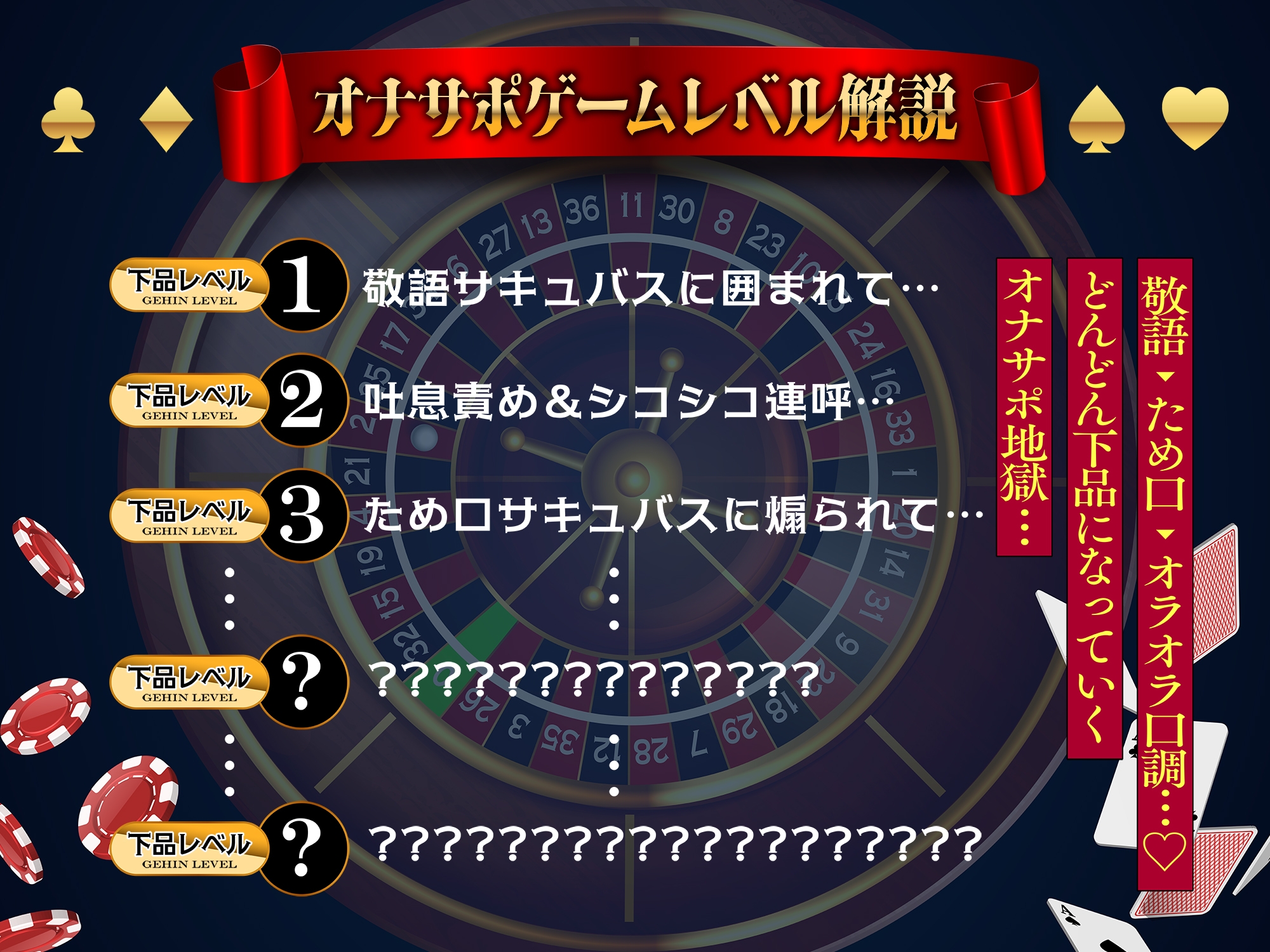 【♡下品レベルMAX♡】バニーサキュバスのいじわるシコシコ搾精カジノ～BETするほど下品になるドスケベ淫語で限界オナサポゲーム♪【4P攻め有り/敗北射精/ドM自覚】