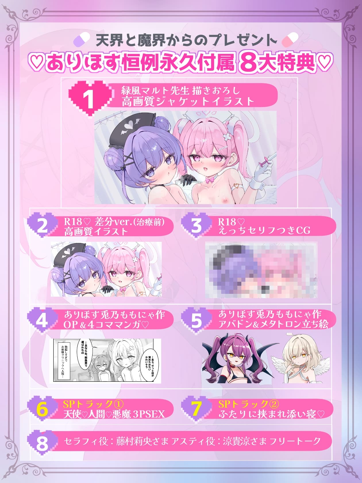 【甘やかし3時間半♡】ミニ天使❌プチ悪魔の超○リボイス✧ ˚超Hなちんぽ♂治療で昇天射精♡˳ ✧ ~とろとろORいいなりHルート選択‼️~【4ヒロイン処女喪失H♡】