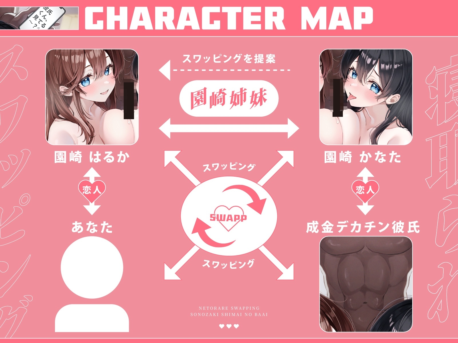 【DM特典付き！W視点有り】寝取られスワッピング-園崎姉妹の場合-～将来を約束した清楚幼馴染カノジョが成金デカチン男に調教されて寝取られるまで～