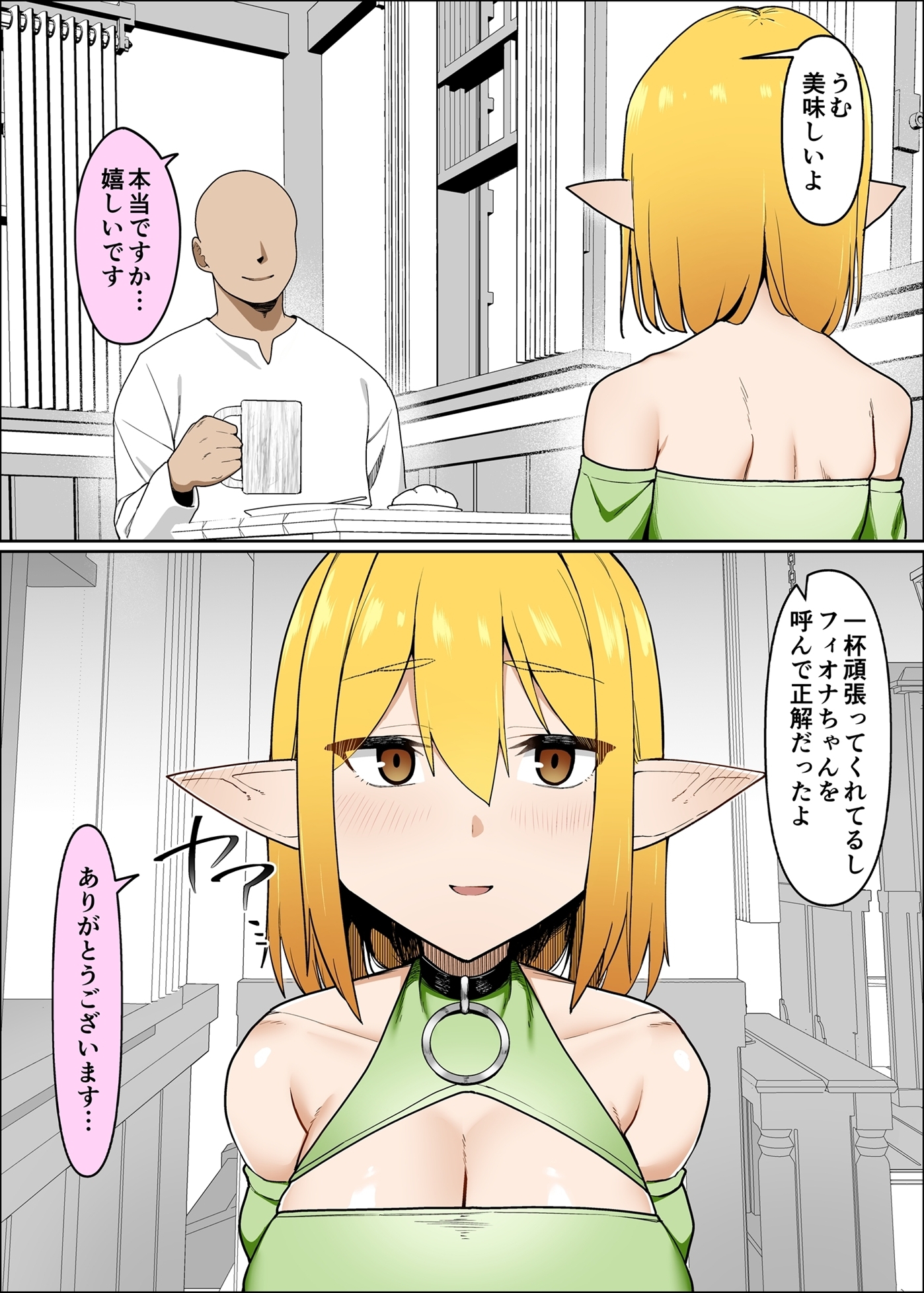 エルフのフィオナちゃんはおじさん達の従順な奴○