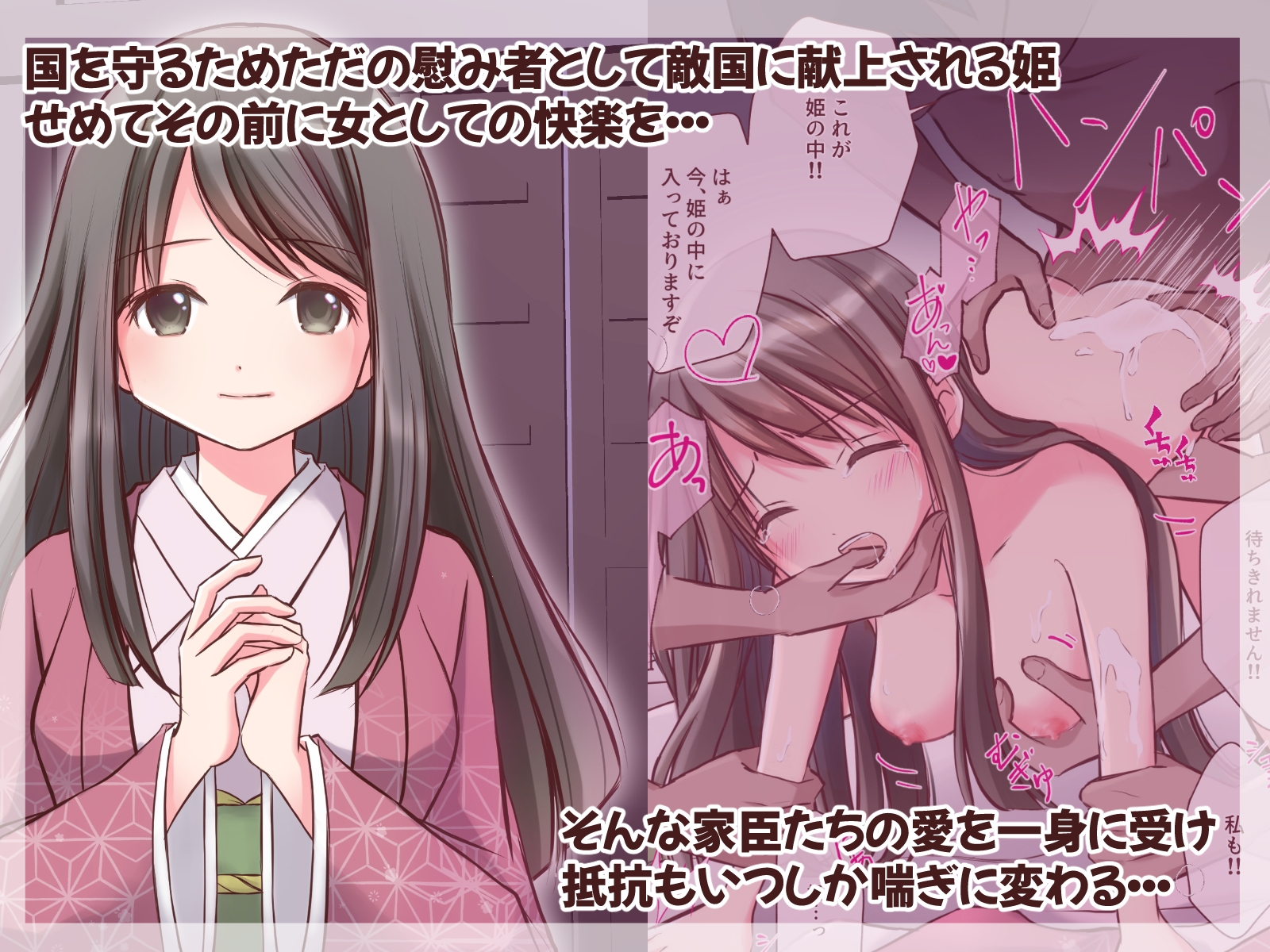 献上される敗戦国の姫、家臣たちに快楽の限りを尽くされる前夜