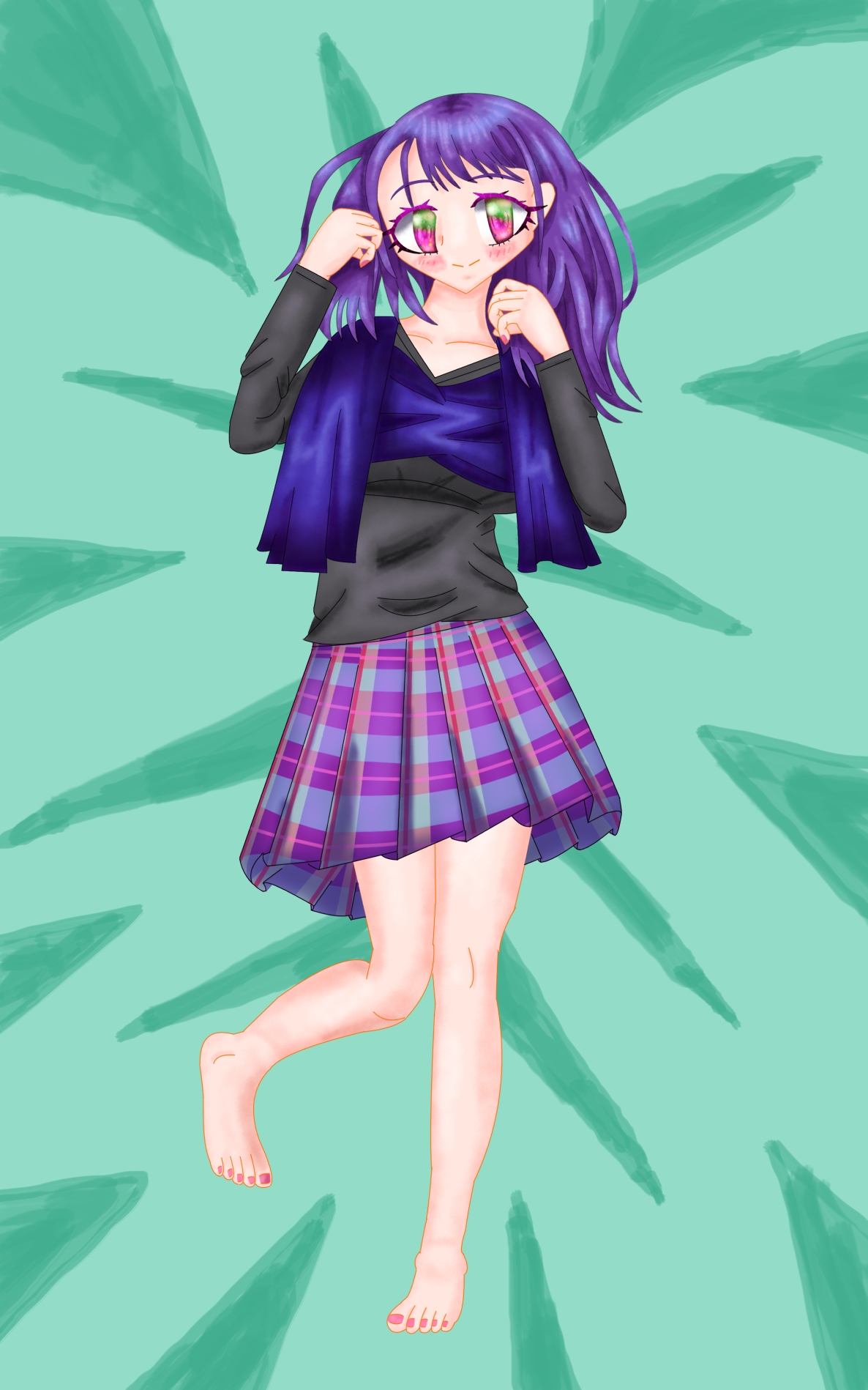 立ち絵素材26表情差分20種下着、全裸差分あり、スカーフの女の子