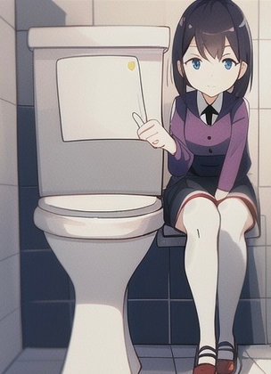 【爆音放屁】美人女子高生がトイレにてブヒヒーw