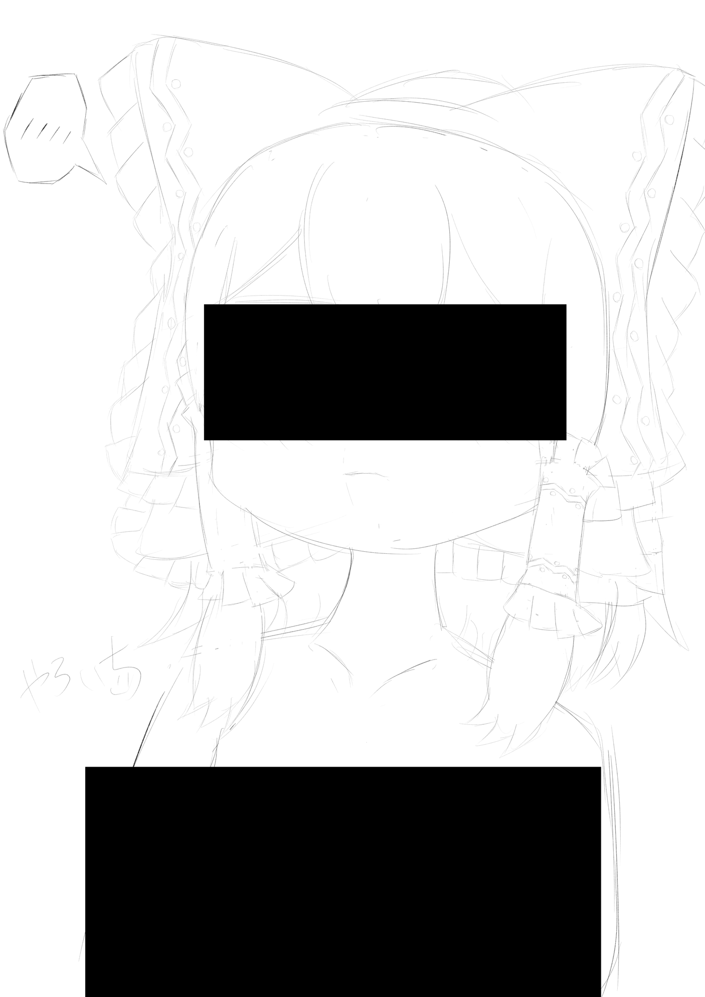 霊夢ちゃんのえっちなラフイラスト