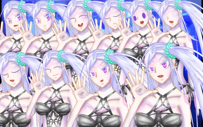 立ち絵素材29全裸差分つき表情差分20種モノキニ水着の女性