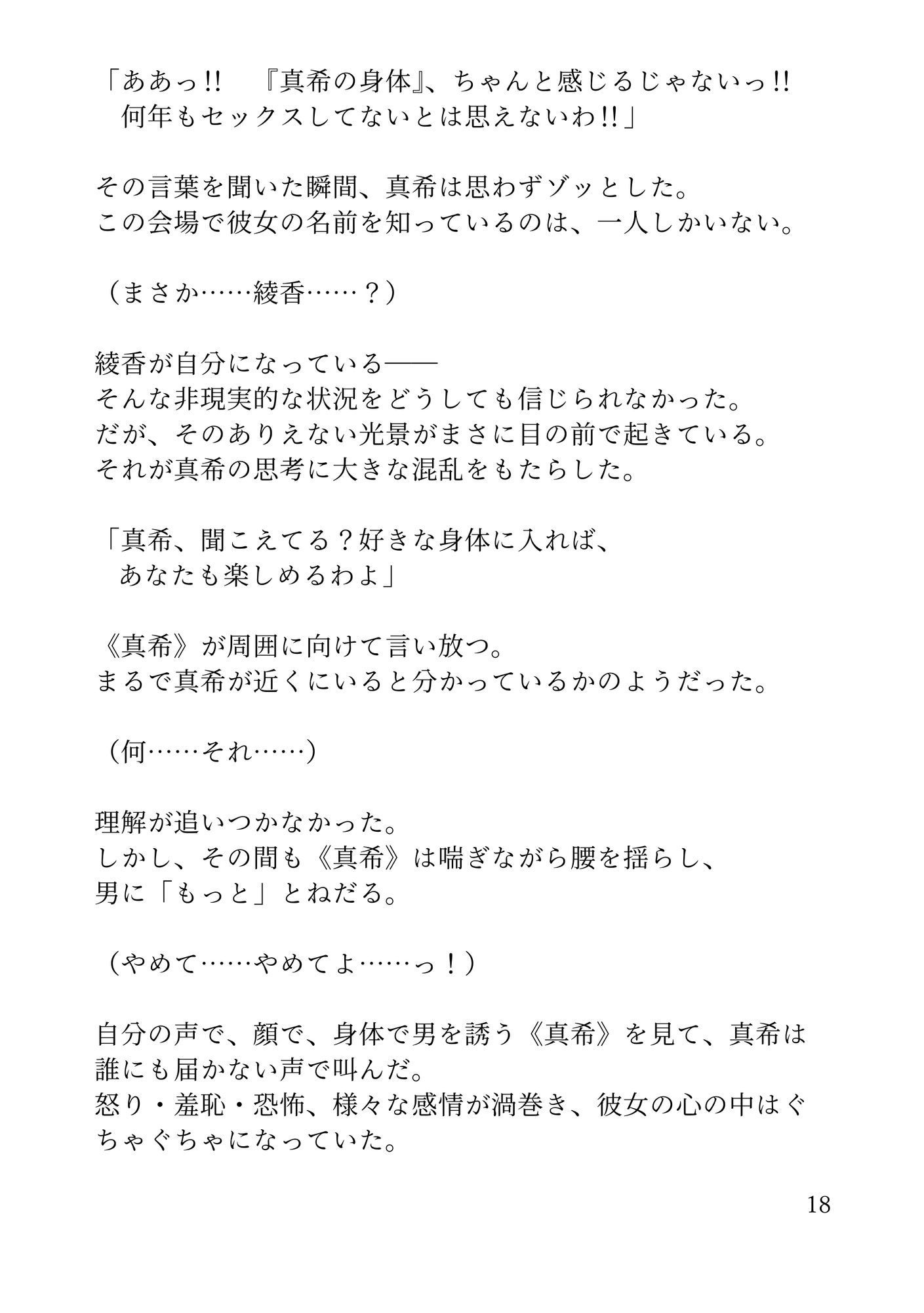 憑依の宴～私がワタシを抱いた夜～小説版