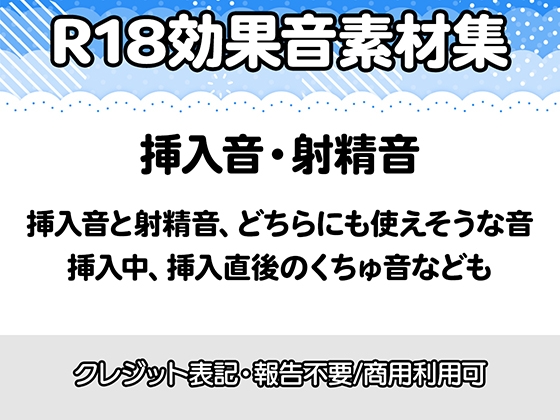 【R18効果音・クレジット表記不要】挿入音・射精音の効果音素材集