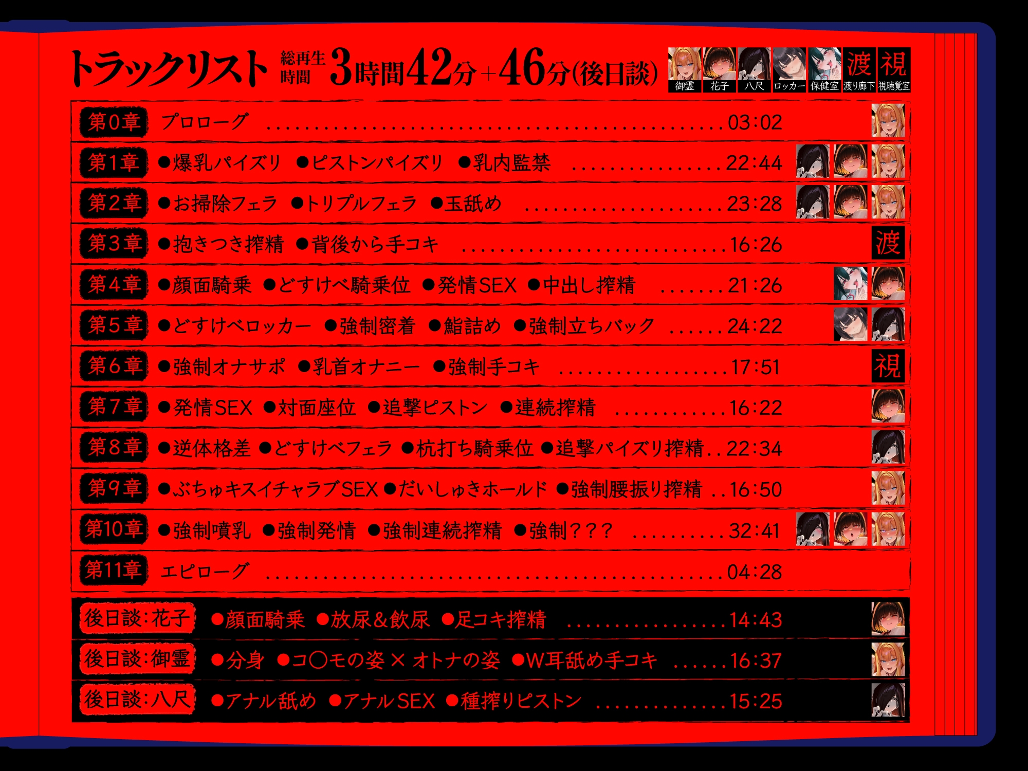 【4時間越え】【逆レ】学校の怪淫七不思議〜どすけべ怪異蔓延る夜の学校、貴方は干からびるまで搾精される♡〜