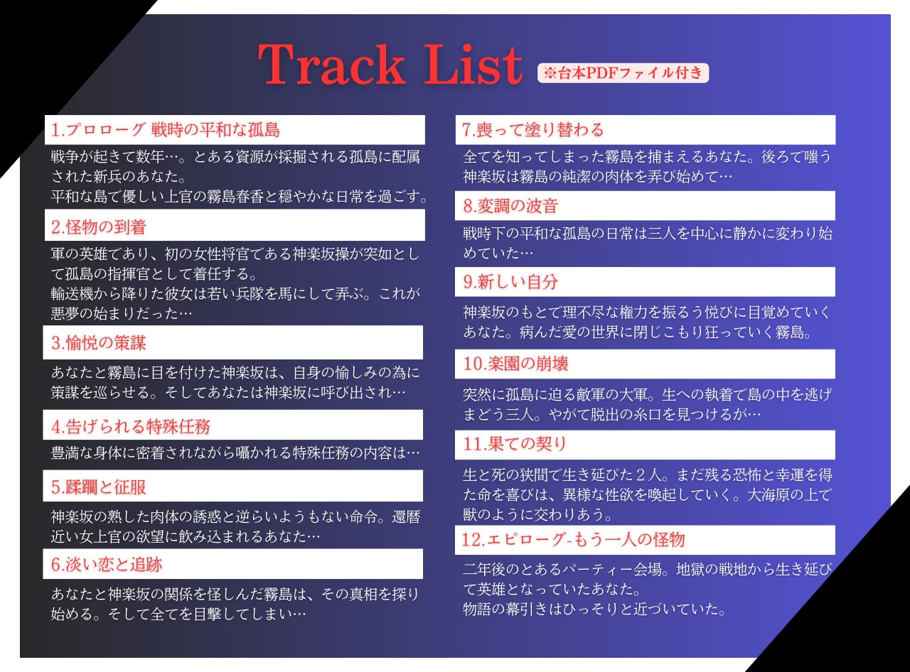 陥落する淫欲の軍島～甘く危険な熟女の上官に命令と肉欲で縛られて～