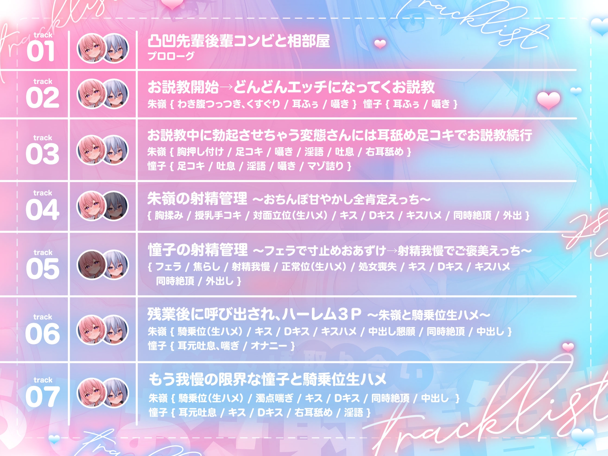 【おちんちんいじめ/差分イラスト有り】あまあま先輩&ツンツン後輩のおちんぽ取り合いおしおき射精管理~正反対ドスケベ凸凹OLのマゾ金玉調教えっち~【KU100】